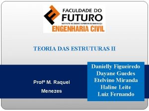 TEORIA DAS ESTRUTURAS II Prof M Raquel Menezes