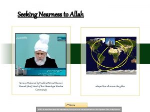Seeking Nearness to Allah Sermon Delivered by Hadhrat