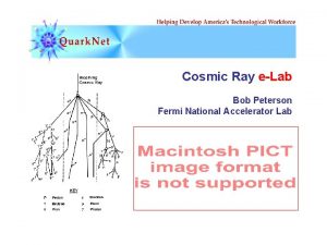 Cosmic Ray eLab Bob Peterson Fermi National Accelerator