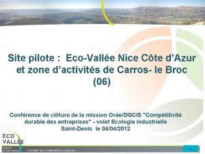 Site pilote EcoValle Nice Cte dAzur et zone