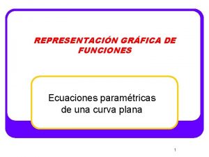 REPRESENTACIN GRFICA DE FUNCIONES Ecuaciones paramtricas de una