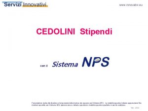 www innovativi eu CEDOLINI Stipendi con il Sistema