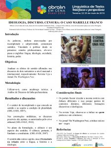 IDEOLOGIA DISCURSO CENSURA O CASO MARIELLE FRANCO Dbora