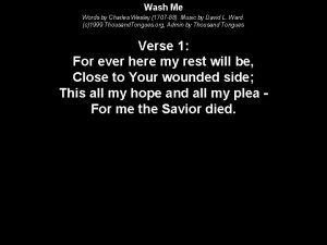 Wash Me Words by Charles Wesley 1707 88