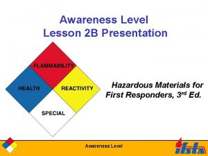 Awareness Level Lesson 2 B Presentation Hazardous Materials