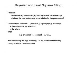 Bayesian and Least Squares fitting Problem Given data