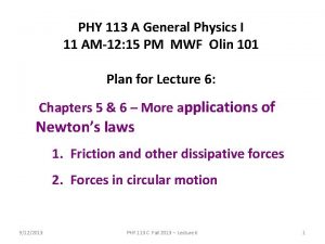 PHY 113 A General Physics I 11 AM12