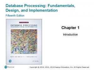 Database Processing Fundamentals Design and Implementation Fifteenth Edition