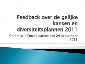 Feedback over de gelijke kansen en diversiteitsplannen 2011