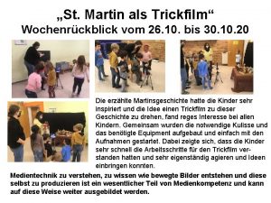 St Martin als Trickfilm Wochenrckblick vom 26 10