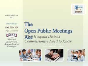 AWPHD OPEN Government Webcast Series SEPTEMBER 29 2011