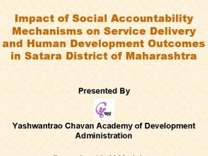 Impact of Social Accountability Mechanisms on Service Delivery