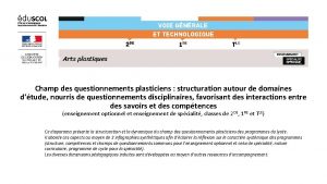 Champ des questionnements plasticiens structuration autour de domaines