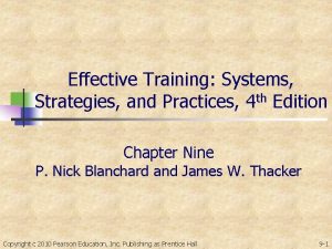 Effective Training Systems Strategies and Practices 4 th