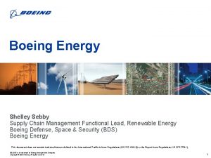 Boeing Energy Shelley Sebby Supply Chain Management Functional