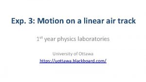 Exp 3 Motion on a linear air track