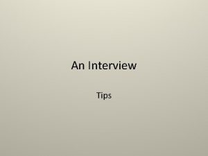 An Interview Tips Before The Interview Learn as