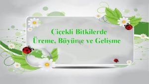 iekli Bitkilerde reme Byme ve Gelime KONULAR v