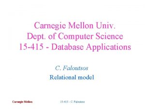 Carnegie Mellon Univ Dept of Computer Science 15