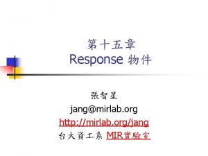 Response jangmirlab org http mirlab orgjang MIR Java