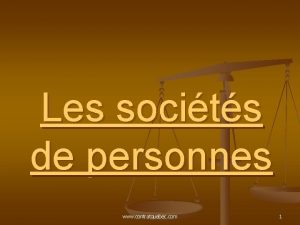 Les socits de personnes www contratquebec com 1