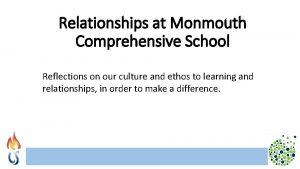 Relationships at Monmouth Comprehensive School Reflections on our