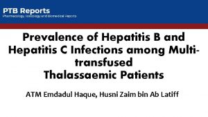 Prevalence of Hepatitis B and Hepatitis C Infections