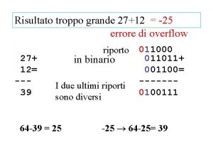 Risultato troppo grande 2712 25 errore di overflow