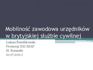 Mobilno zawodowa urzdnikw w brytyjskiej subie cywilnej ukasz