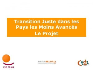 Transition Juste dans les Pays les Moins Avancs