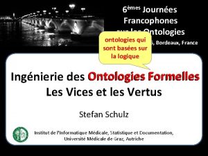 6mes Journes Francophones sur les Ontologies ontologies qui