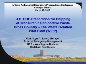 National Radiological Emergency Preparedness Conference Chicago Illinois March