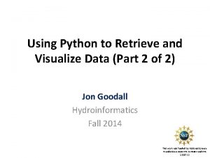 Using Python to Retrieve and Visualize Data Part