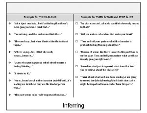 Prompts for THINK ALOUD Prompts for TURN TALK