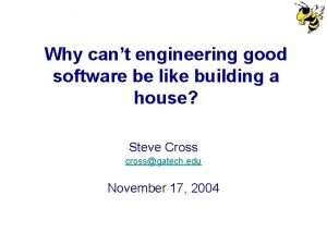 Why cant engineering good software be like building