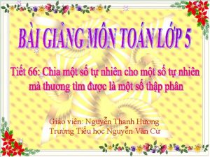 Gio vin Nguyn Thanh Hng Trng Tiu hc