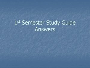 1 st Semester Study Guide Answers Geography 1