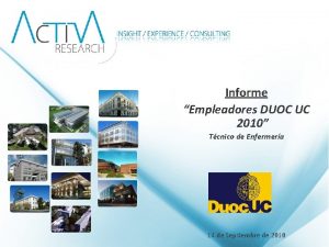 Informe Empleadores DUOC UC 2010 Tcnico de Enfermera