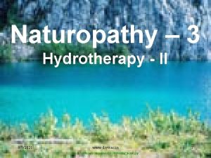 Naturopathy 3 Hydrotherapy II 992021 www dsvv ac