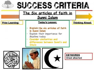 The Six articles of faith in Sunni Islam