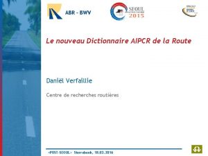 ABR BWV Le nouveau Dictionnaire AIPCR de la