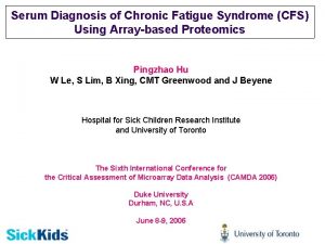 Serum Diagnosis of Chronic Fatigue Syndrome CFS Using
