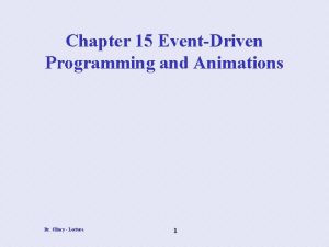 Chapter 15 EventDriven Programming and Animations Dr Clincy