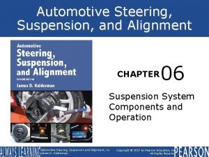 Automotive Steering Suspension and Alignment CHAPTER 06 Suspension