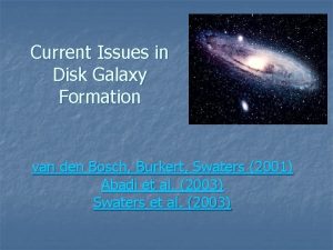 Current Issues in Disk Galaxy Formation van den