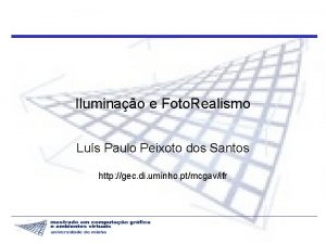 Iluminao e Foto Realismo Lus Paulo Peixoto dos