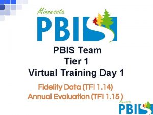 PBIS Team Tier 1 Virtual Training Day 1