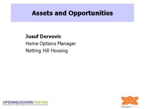 Assets and Opportunities Jusuf Dervovic Home Options Manager