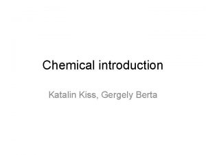 Chemical introduction Katalin Kiss Gergely Berta SIZESCALE Metric