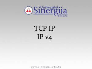 TCP IP IP v 4 Mreni sloj OSI